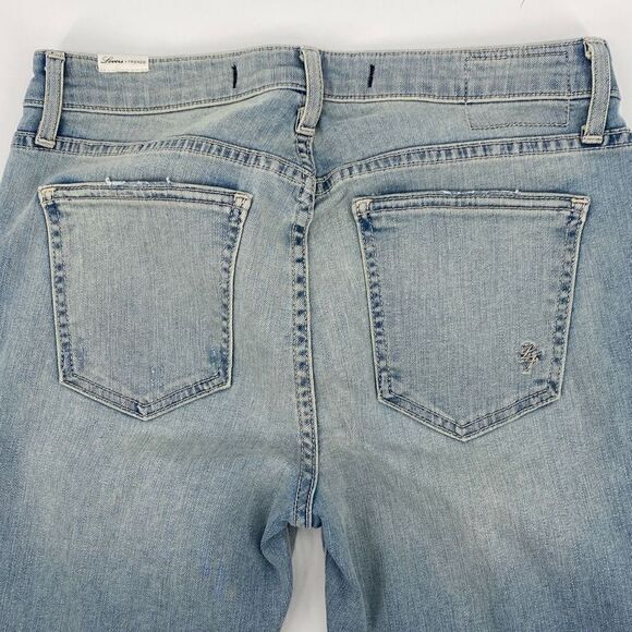 Lovers + Friends Ricky Mid -Rise Skinny Jeans Distressed Faded Step Hem Blue Siz - Picture 9 of 15